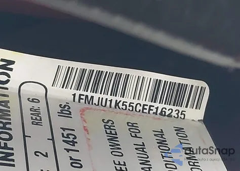 2012 Ford Expedition Limited from USA, damaged, VIN 1FMJU1K55CEF16235